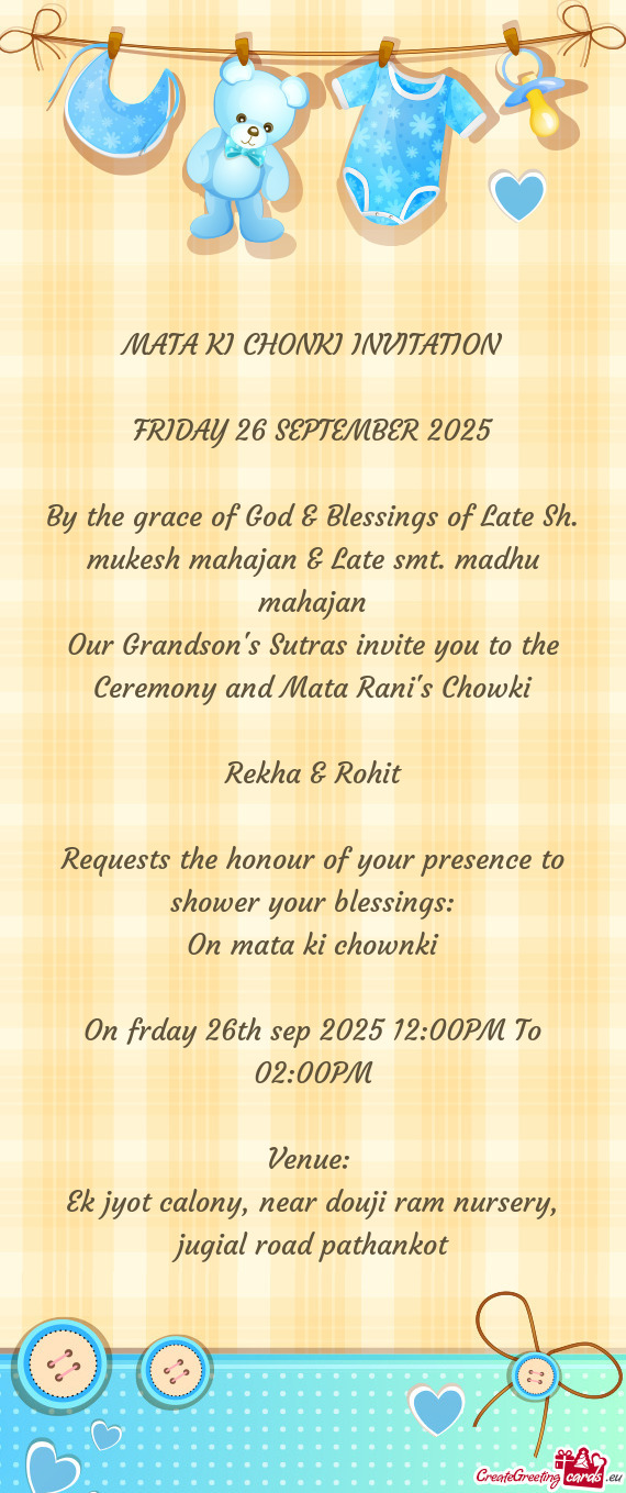MATA KI CHONKI INVITATION