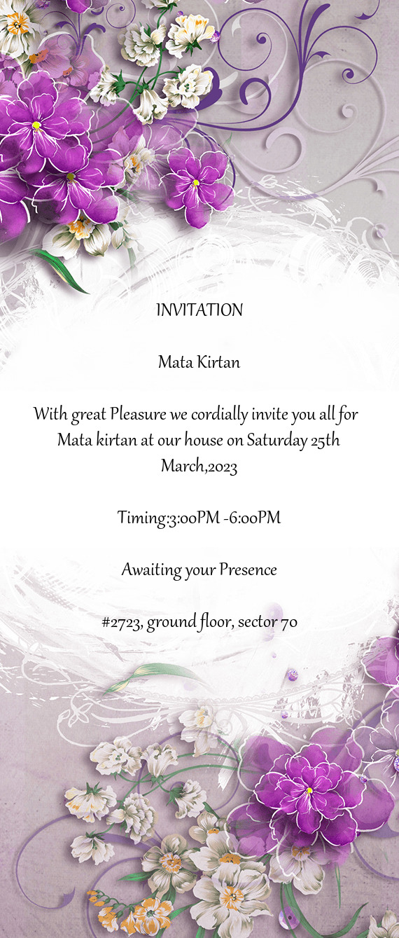 Mata kirtan at our house on Saturday 25th March,2023