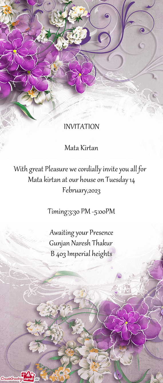 Mata kirtan at our house on Tuesday 14 February,2023