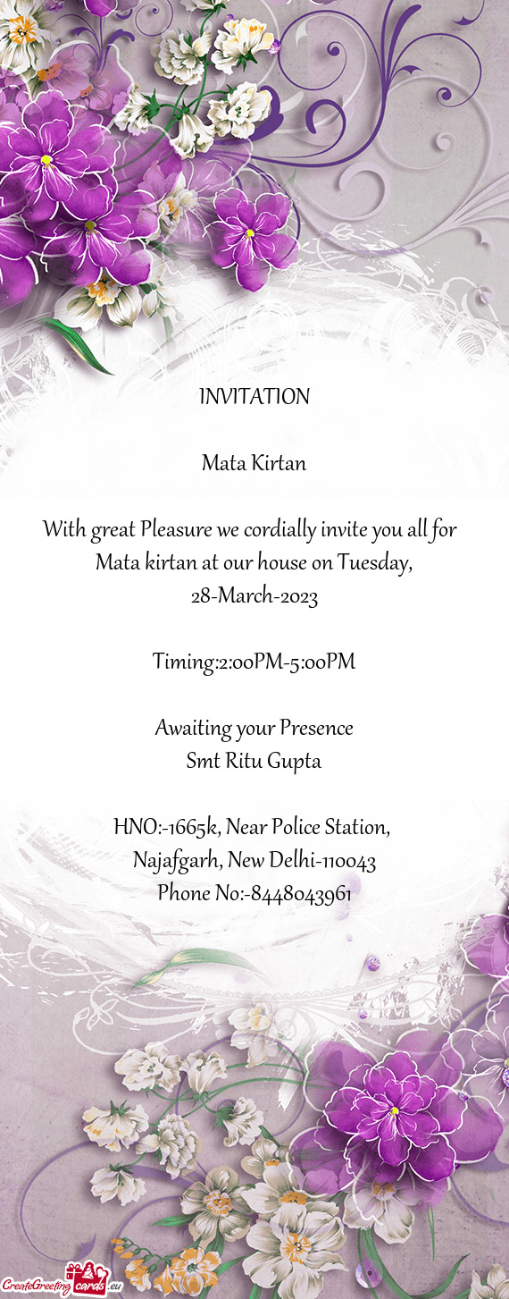 Mata kirtan at our house on Tuesday, 28-March-2023
