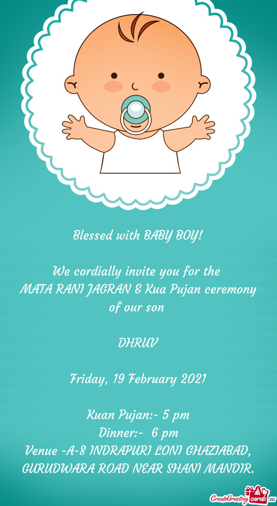 MATA RANI JAGRAN & Kua Pujan ceremony - Free cards
