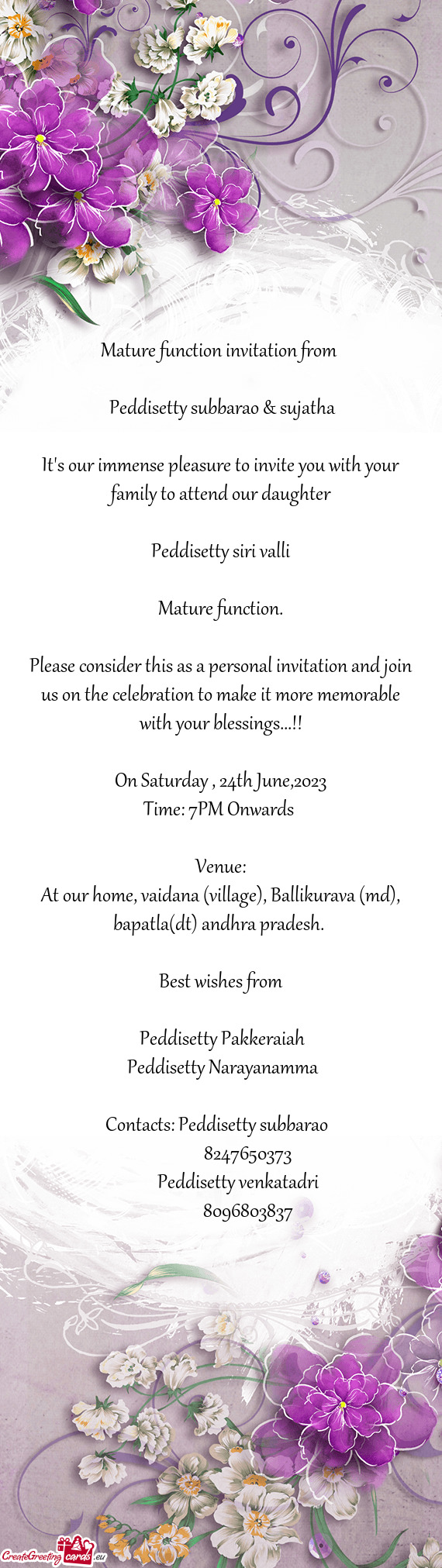 Mature function invitation from