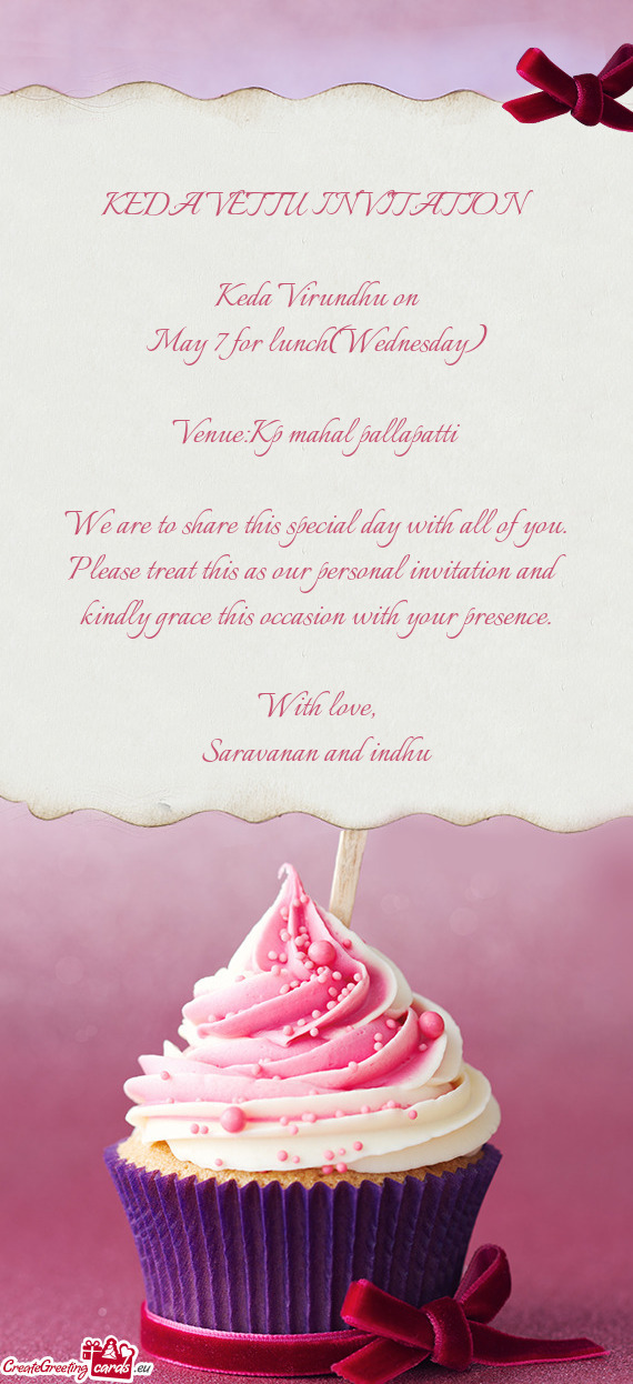 May 7 for lunch(Wednesday)