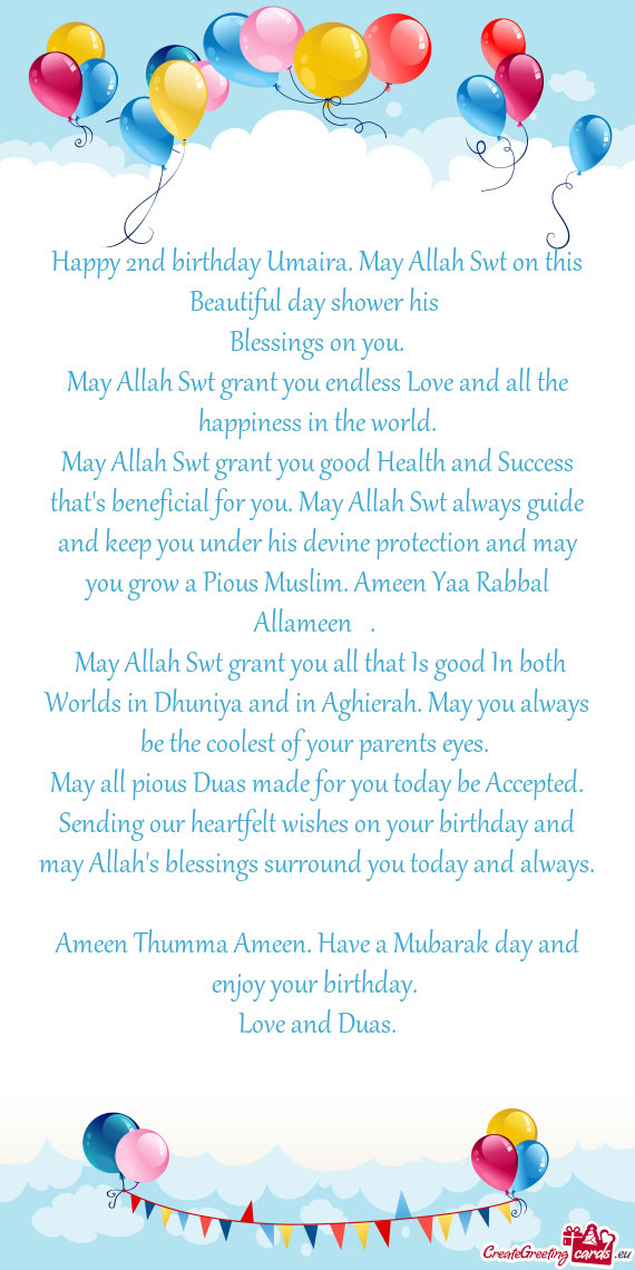 May Allah Swt grant you endless Love and all the happiness in the world