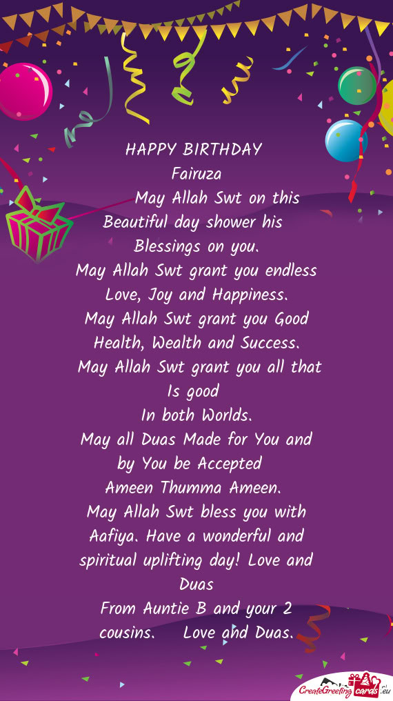 May Allah Swt on this Beautiful day shower his