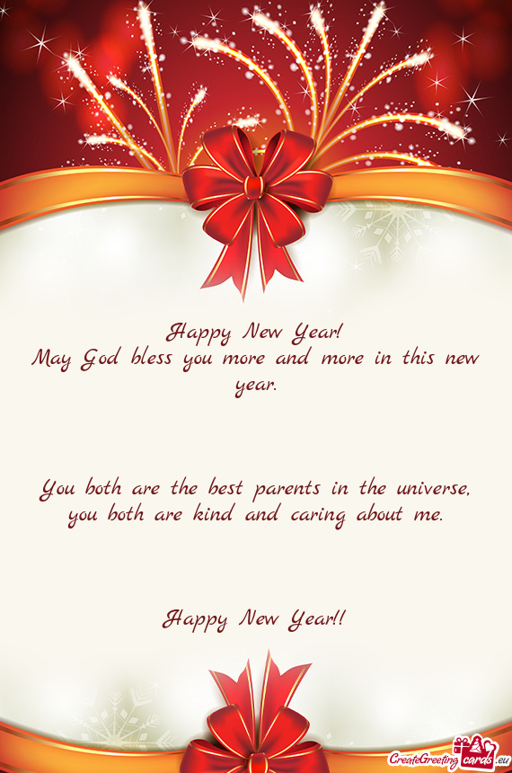 May God bless you more and more in this new year