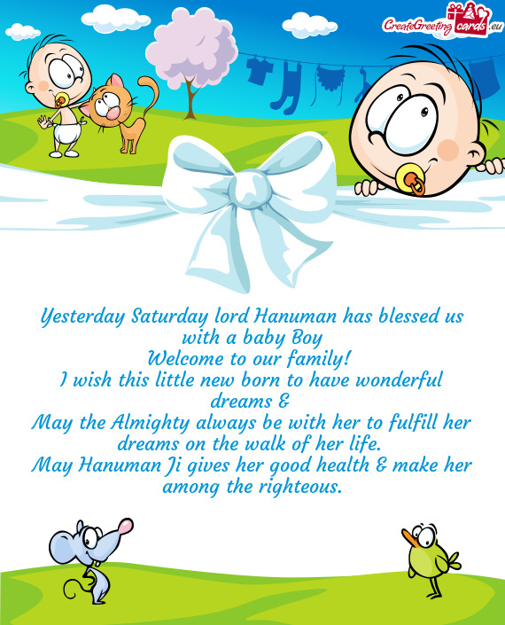 May Hanuman Ji gives her good health & make her among the righteous