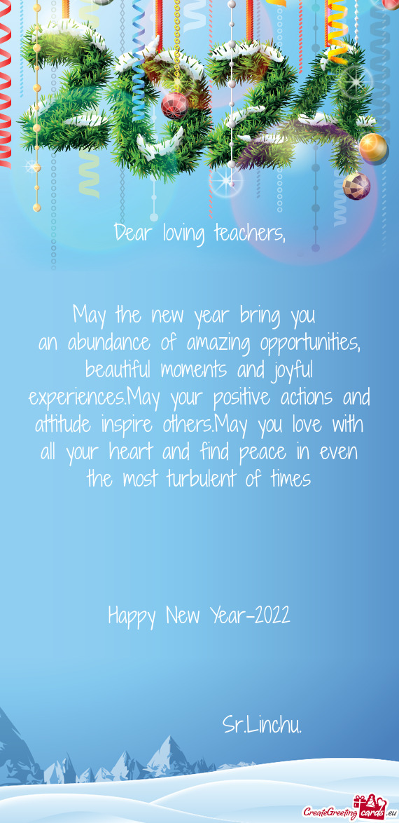 May the new year bring you