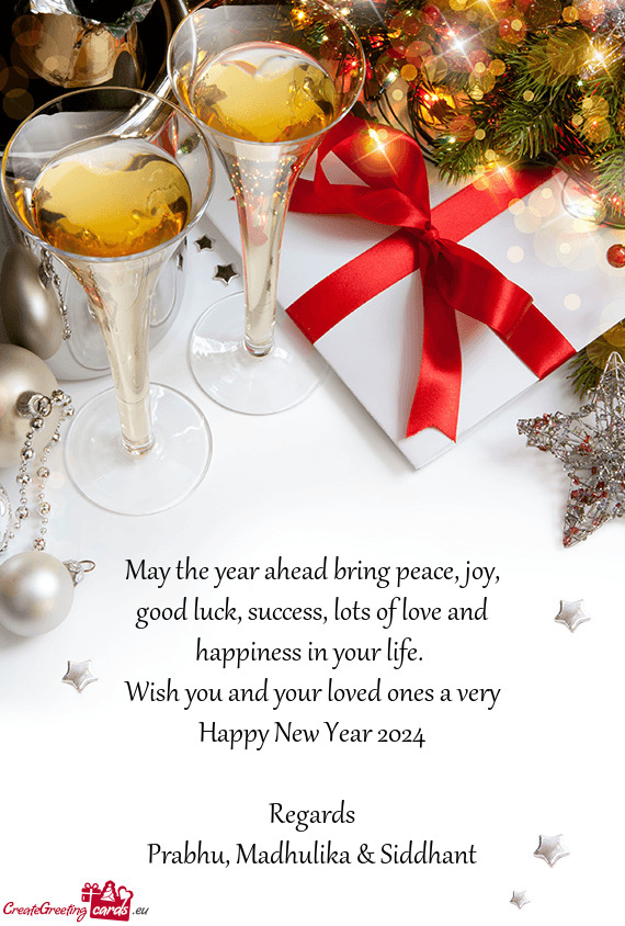 May the year ahead bring peace, joy, good luck, success, lots of love and happiness in your life