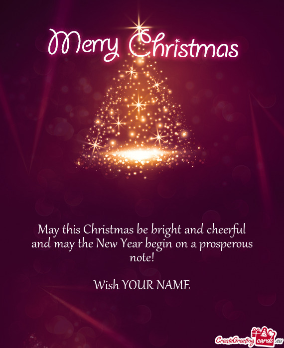 May this Christmas be bright and cheerful  and may the New