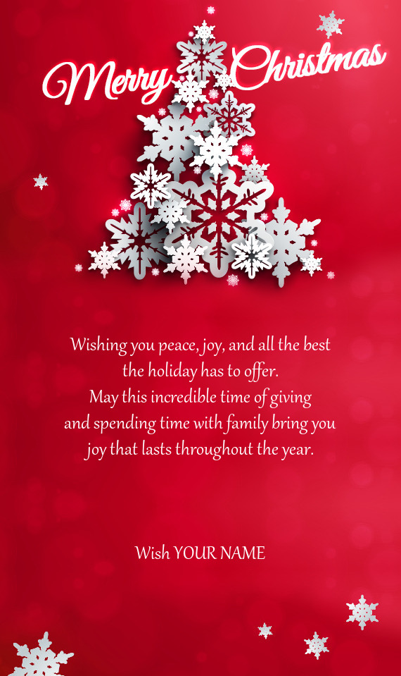 May this incredible time of giving and spending time with family bring you joy that lasts throug