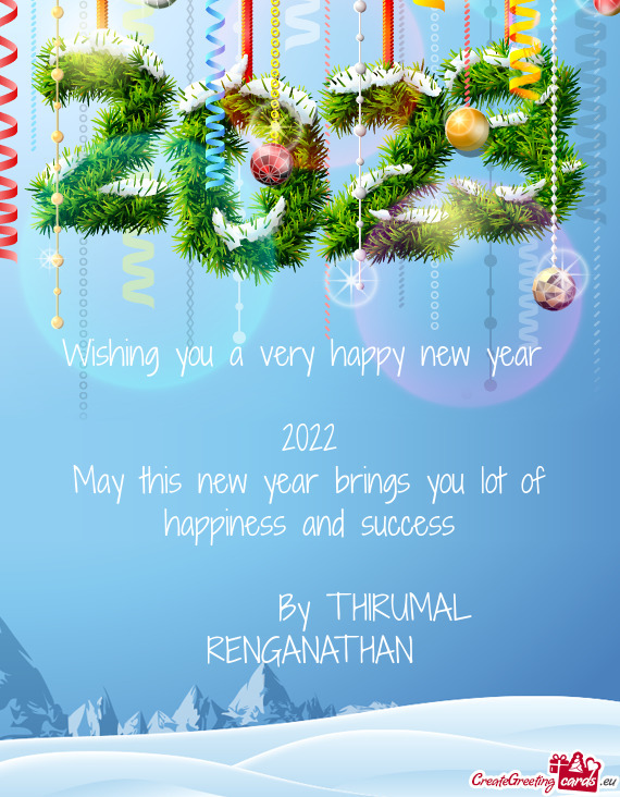 May this new year brings you lot of happiness and success