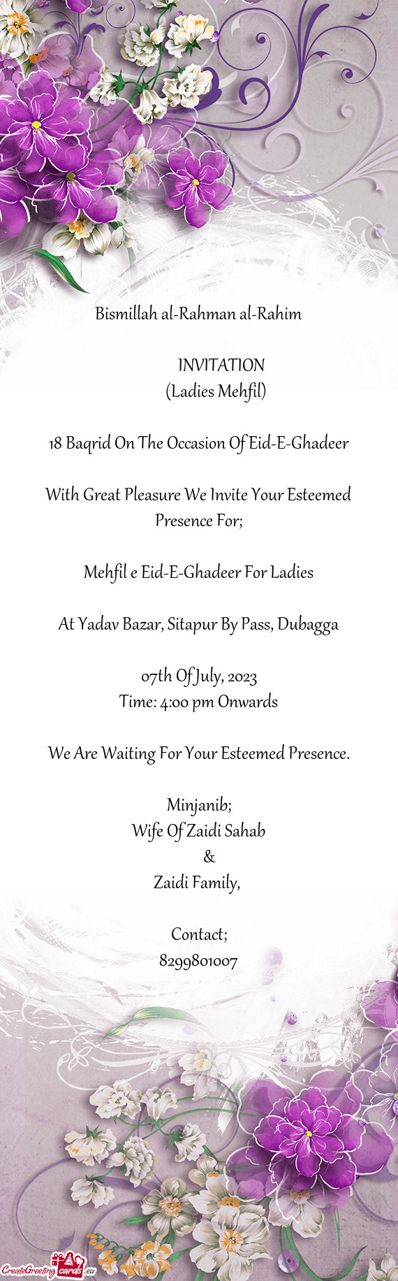 Mehfil e Eid-E-Ghadeer For Ladies