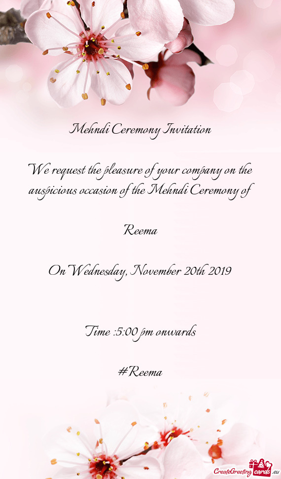 Mehndi Ceremony Invitation