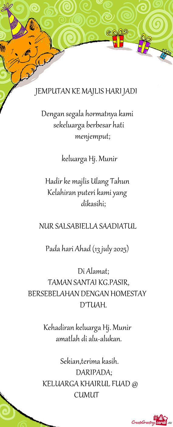 Menjemput;