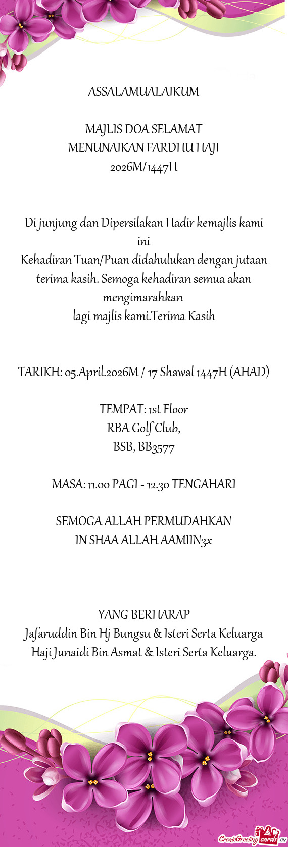 MENUNAIKAN FARDHU HAJI