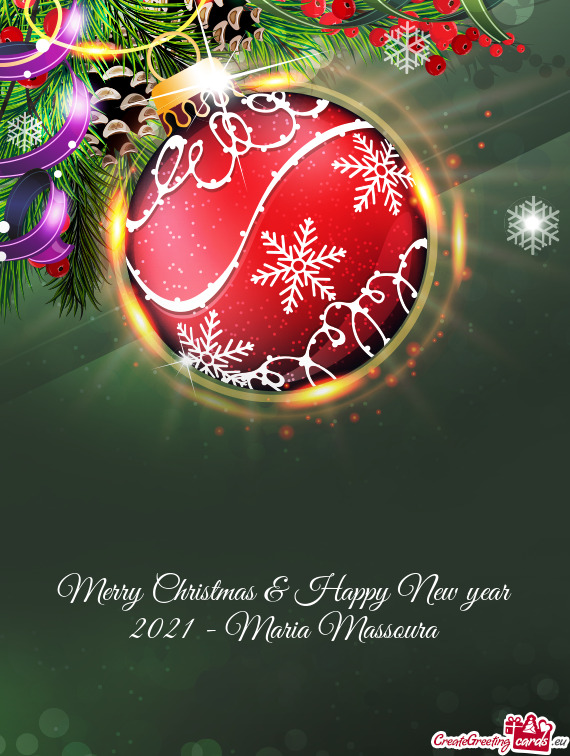 Merry Christmas & Happy New year 2021 - Maria Massoura