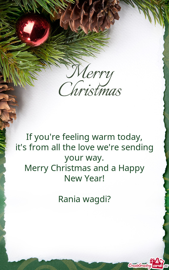 Merry Christmas and a Happy New Year!  Rania wagdi