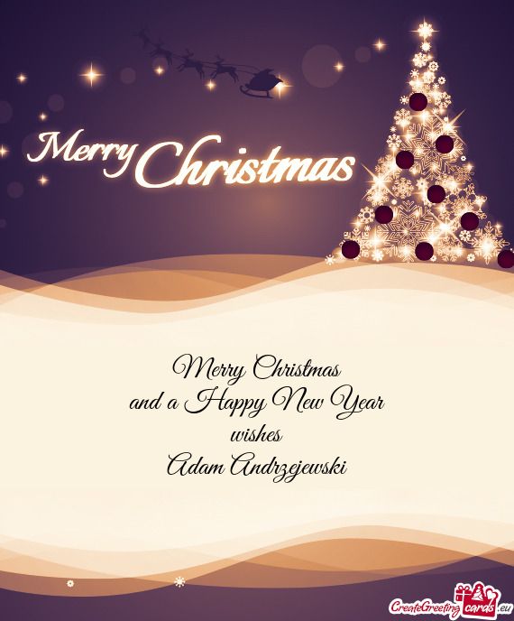 Merry Christmas
 and a Happy New Year
 wishes
 Adam Andrzejewski