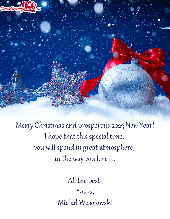 Merry Christmas and prosperous 2023 New Year