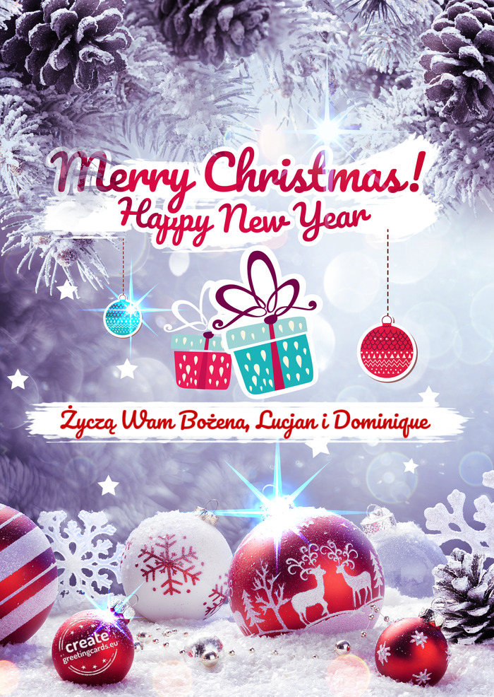 Merry Christmas Życzą Wam Bożena, Lucjan i Dominique