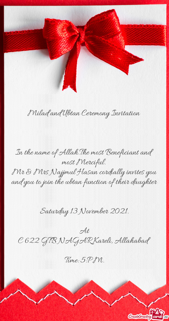 Milad and Ubtan Ceremony Invitation