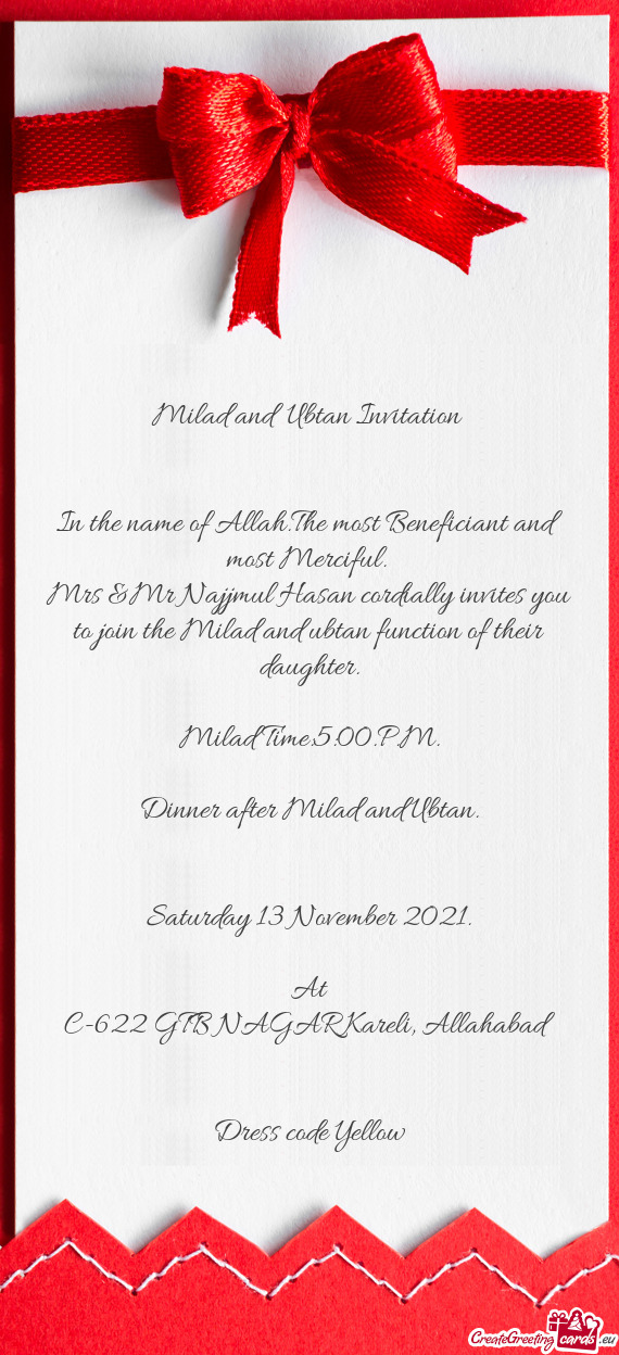 Milad and Ubtan Invitation
