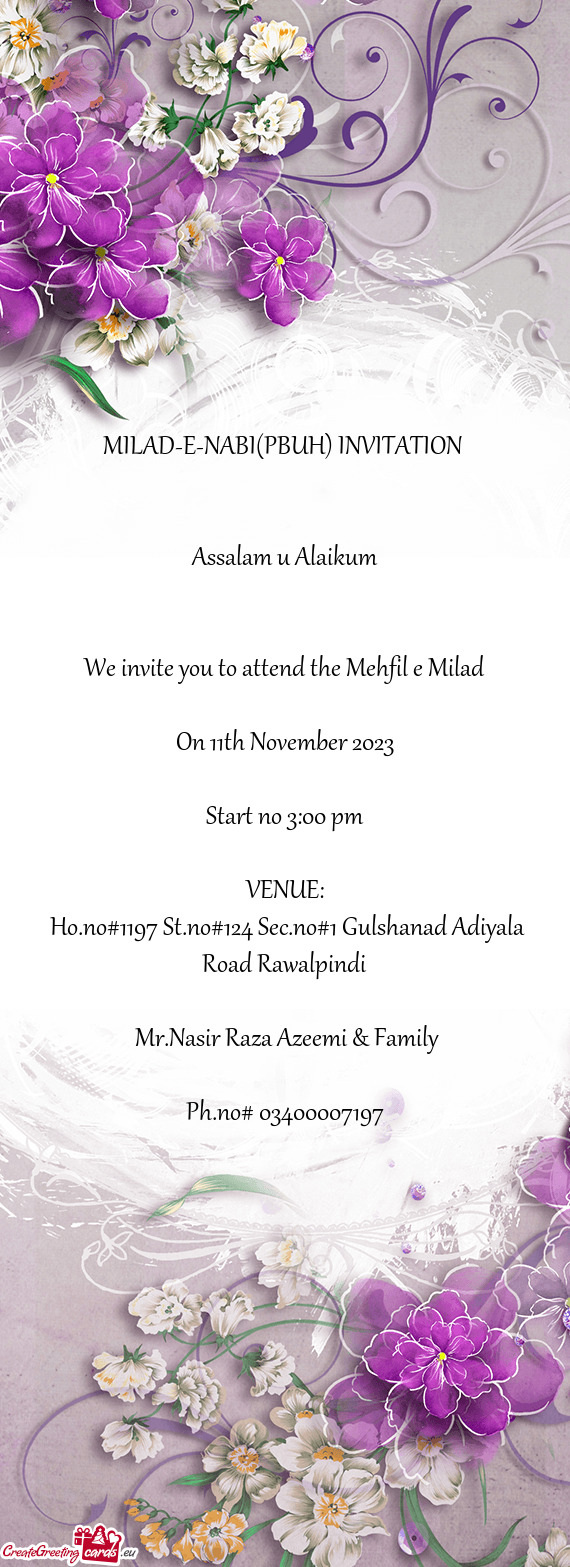 MILAD-E-NABI(PBUH) INVITATION
