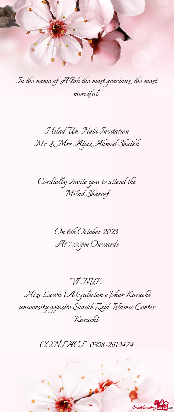 Milad-Un-Nabi Invitation