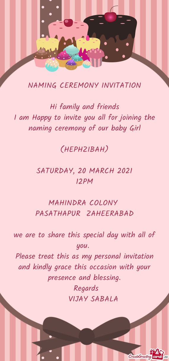 Ming ceremony of our baby Girl  (HEPHZIBAH)  SATURDAY