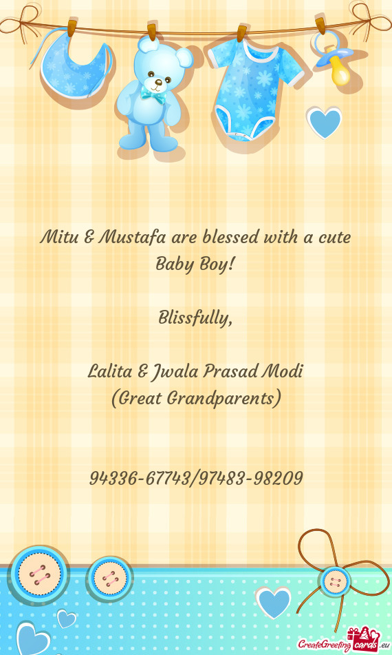 Mitu & Mustafa are blessed with a cute Baby Boy