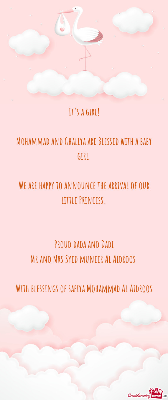Mohammad and Ghaliya are Blessed with a baby girl