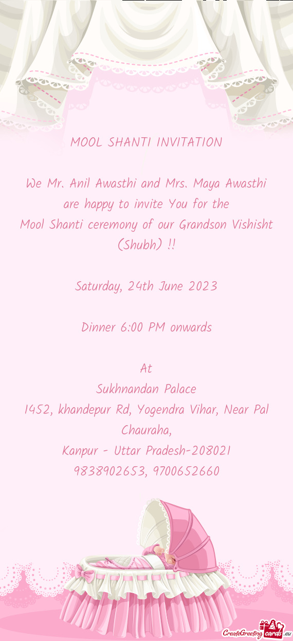 Mool Shanti ceremony of our Grandson Vishisht (Shubh)