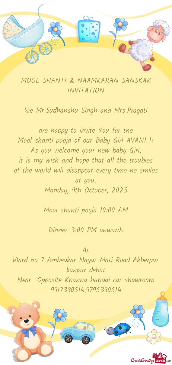 MOOL SHANTI & NAAMKARAN SANSKAR INVITATION