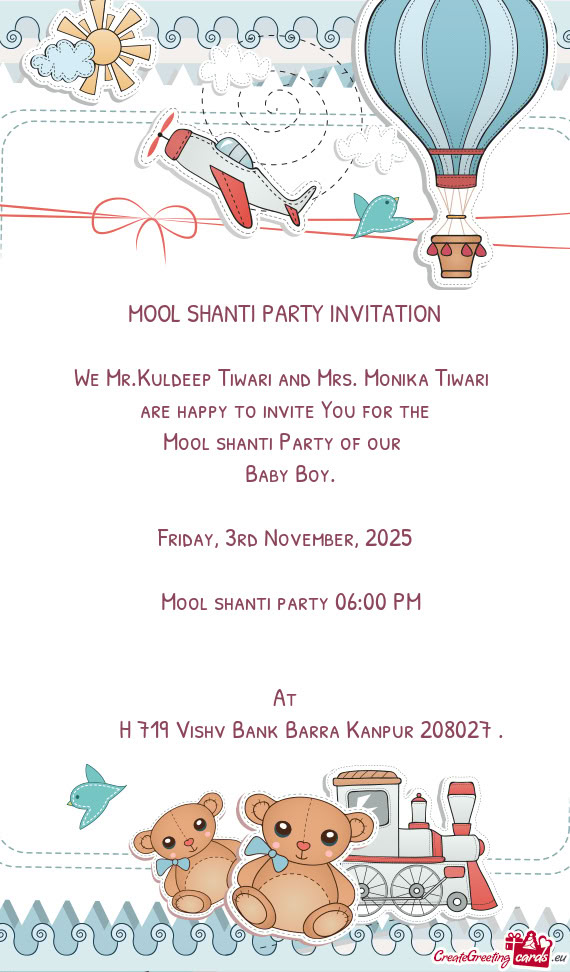 MOOL SHANTI PARTY INVITATION