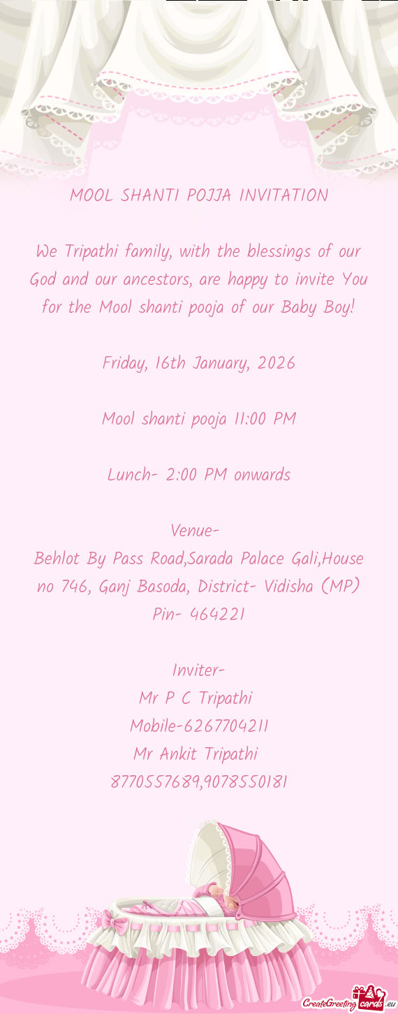 MOOL SHANTI POJJA INVITATION