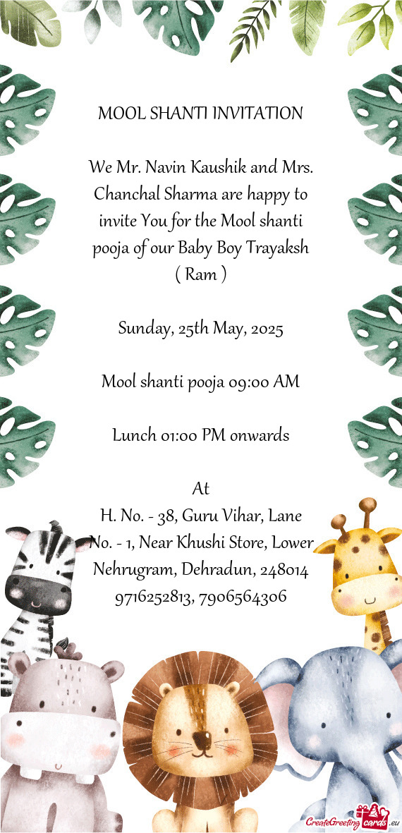 Mool shanti pooja 09:00 AM