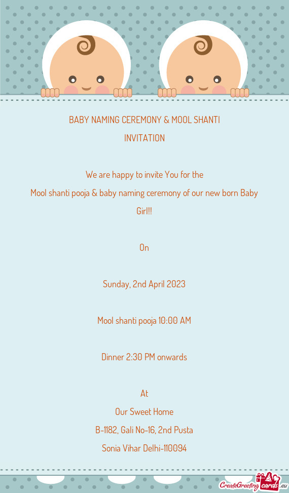 Mool shanti pooja & baby naming ceremony of our new born Baby Girl