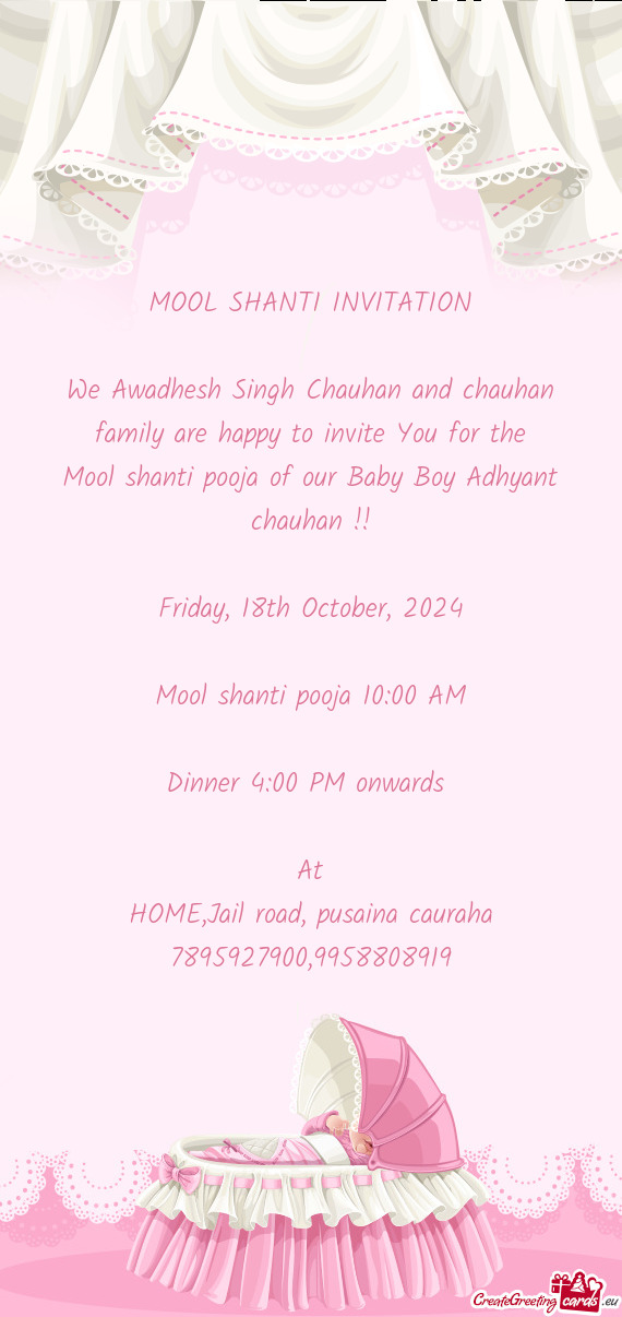 Mool shanti pooja of our Baby Boy Adhyant chauhan