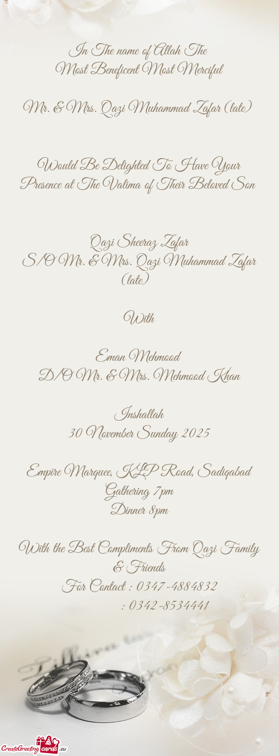 Most Beneficent Most Merciful