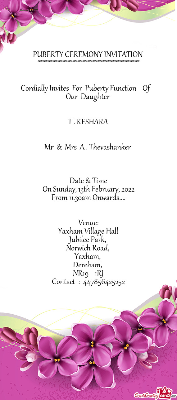 Mr & Mrs A . Thevashanker