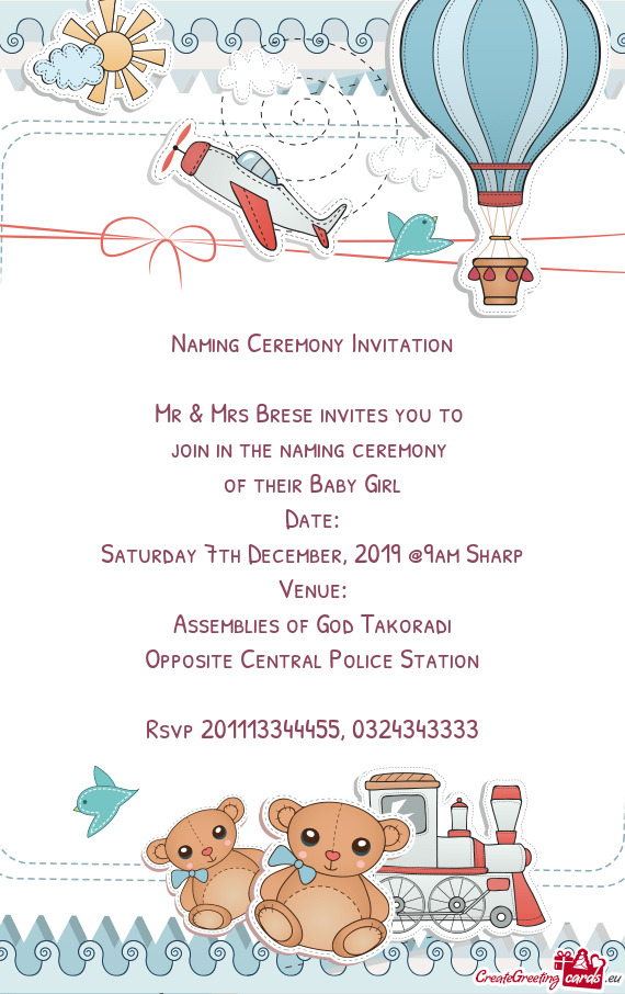 Mr & Mrs Brese invites you to