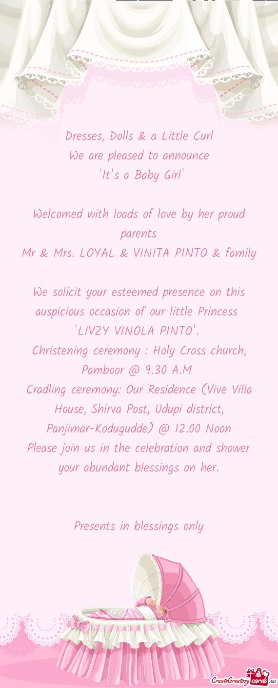 Mr & Mrs. LOYAL & VINITA PINTO & family