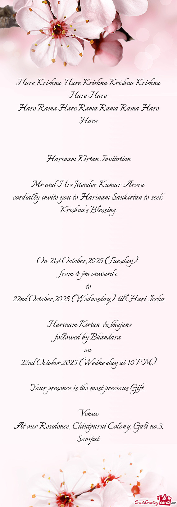 Mr and Mrs Jitender Kumar Arora