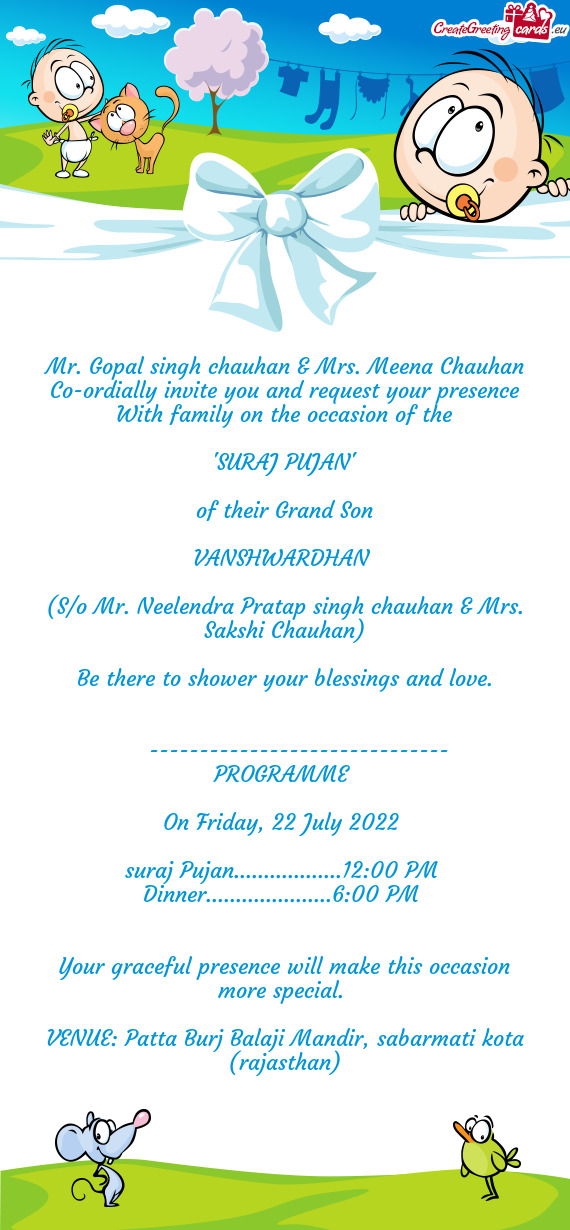 Mr. Gopal singh chauhan & Mrs. Meena Chauhan