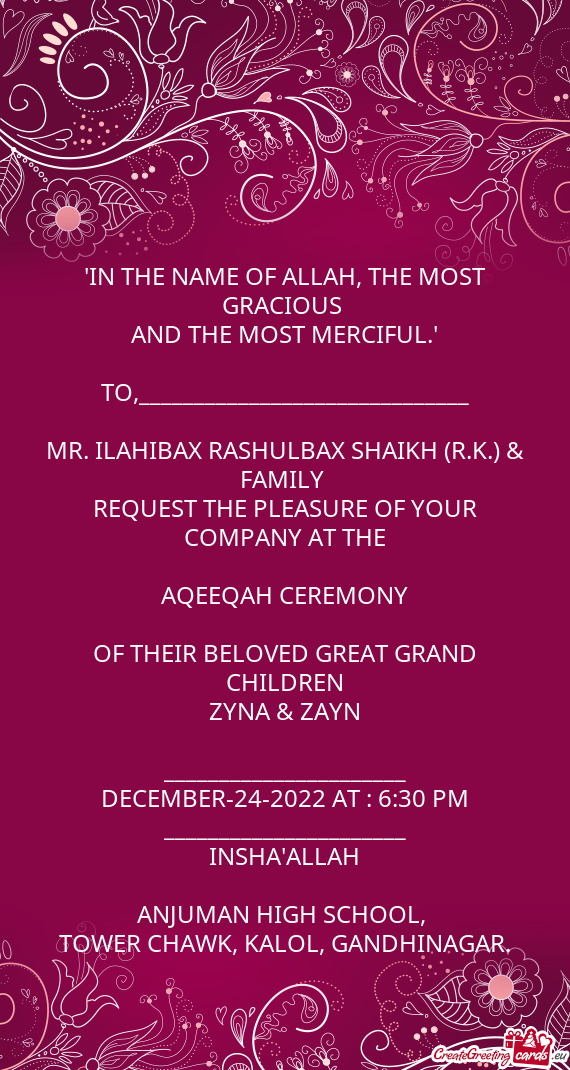MR. ILAHIBAX RASHULBAX SHAIKH (R.K.) & FAMILY
