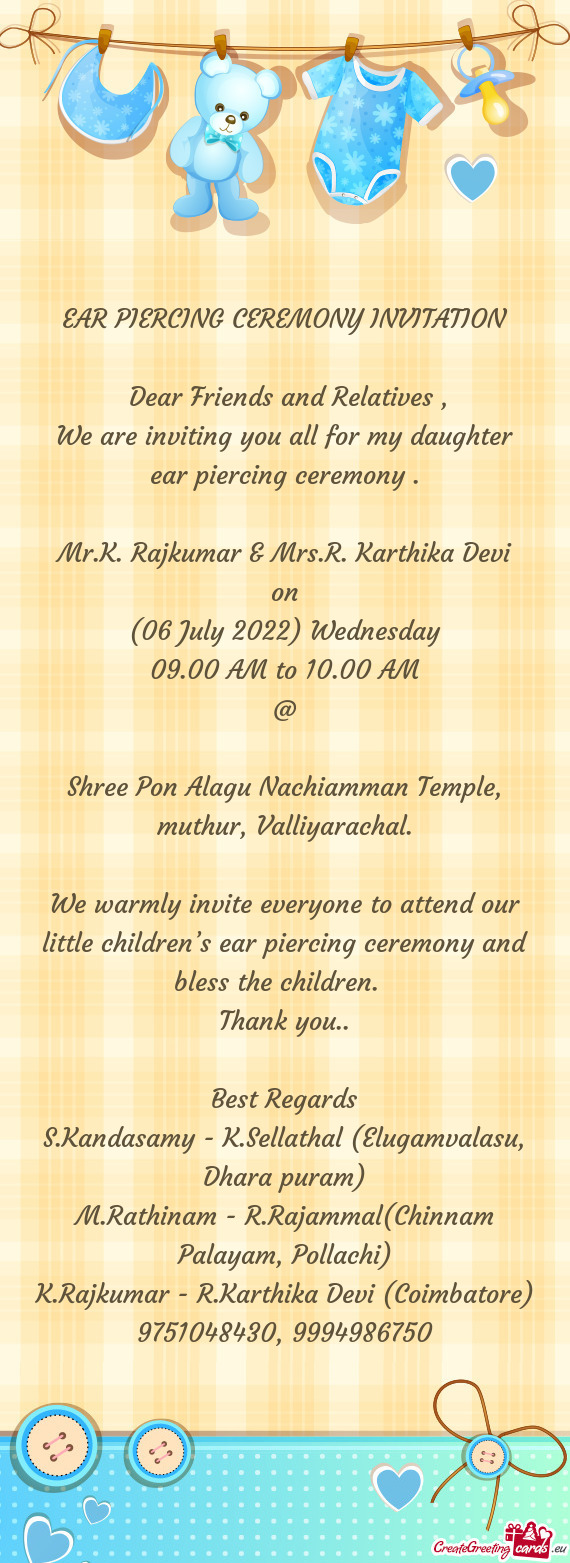 Mr.K. Rajkumar & Mrs.R. Karthika Devi