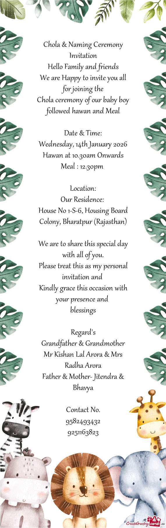 Mr Kishan Lal Arora & Mrs Radha Arora