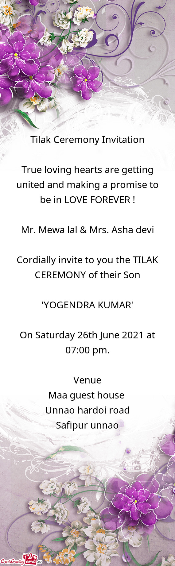 Mr. Mewa lal & Mrs. Asha devi