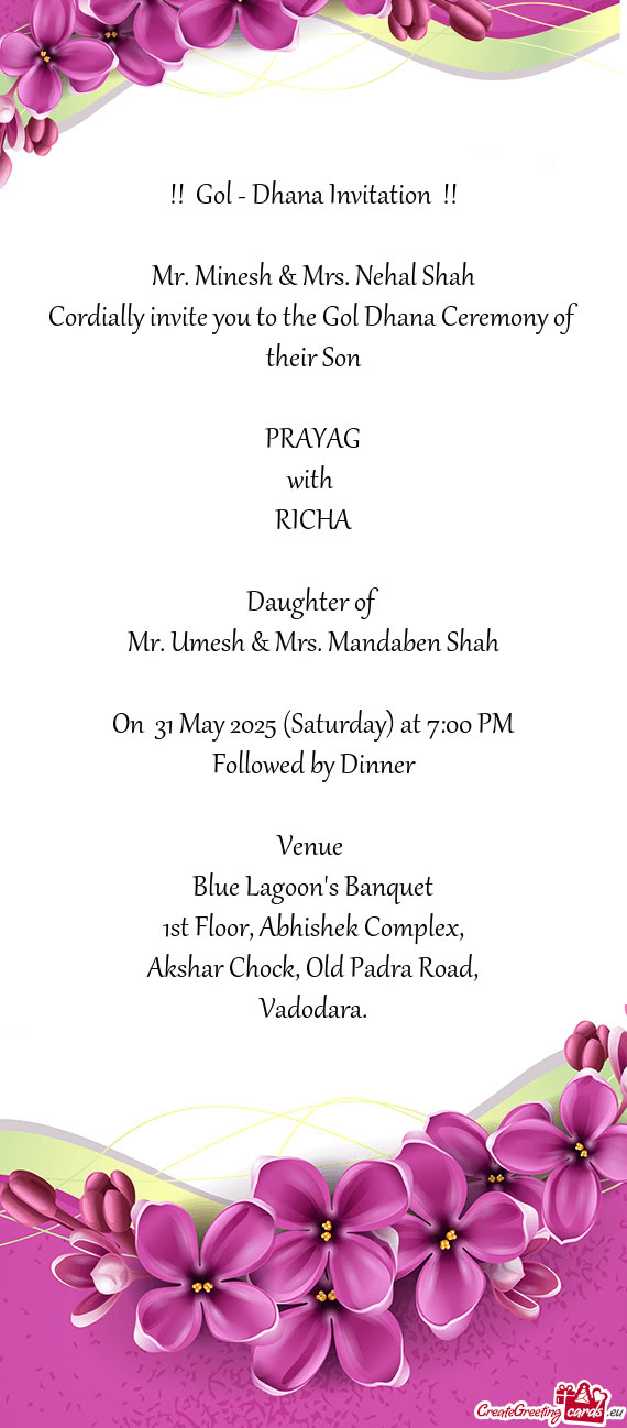 Mr. Minesh & Mrs. Nehal Shah